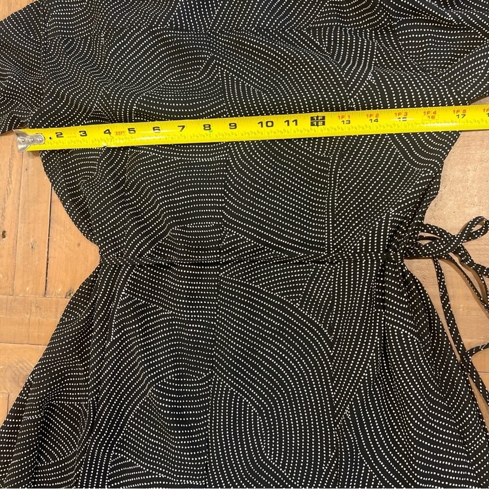 Madewell Tie Waist Midi Dress Black Dot Small Fit Flare Button Front Academia - Picture 10 of 10